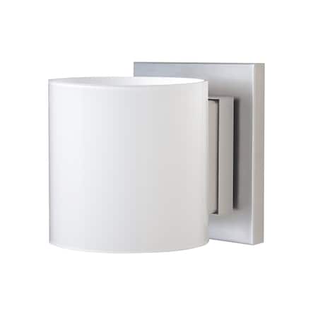 Besa Lighting Pogo Mini Sconce, Opal Glossy, Satin Nickel Finish, 1x5W LED 1WS-718006-LED-SN